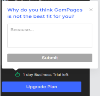 GemPages 1 day trial left