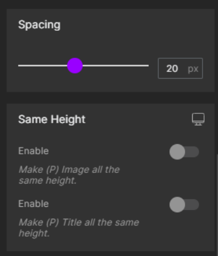 GemPages same height settings