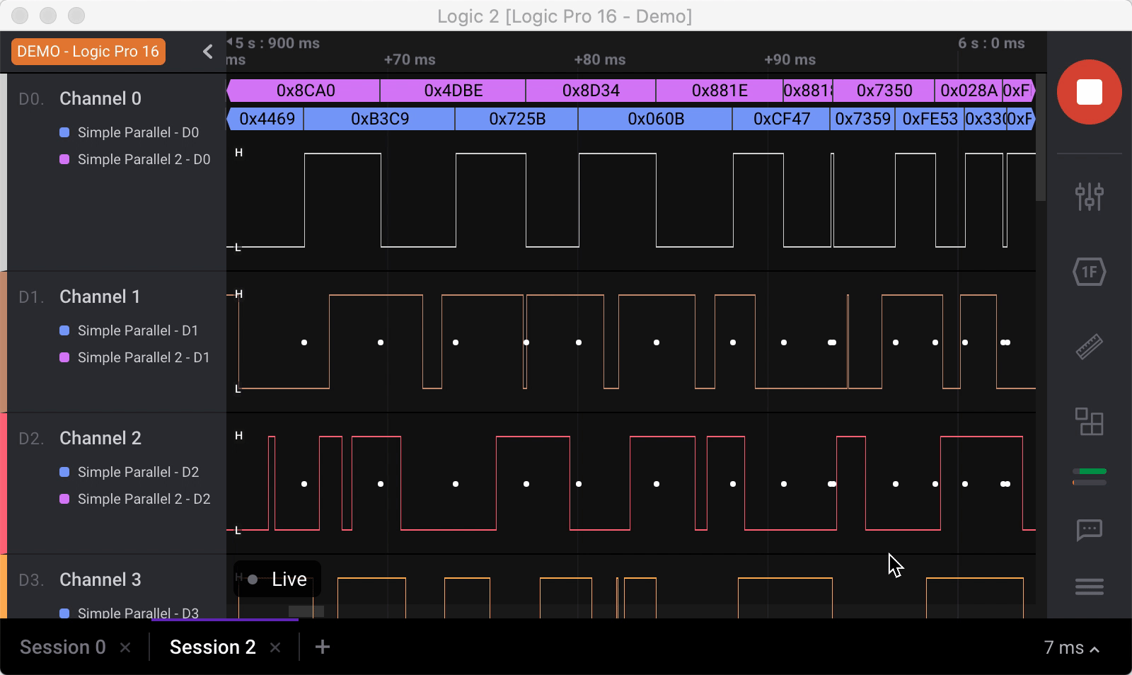 how to do infinite persistance on saleae logic pro 8